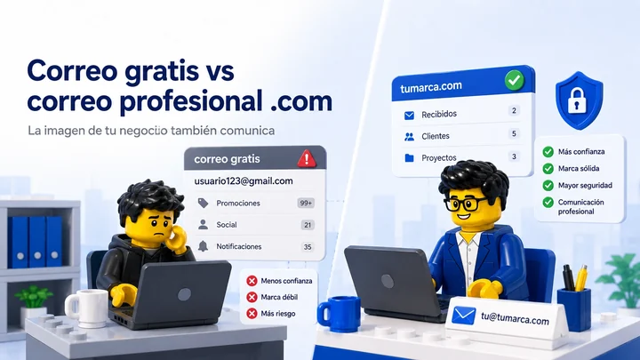 Correo gratis vs correo profesional .com: qué conviene más para una empresa